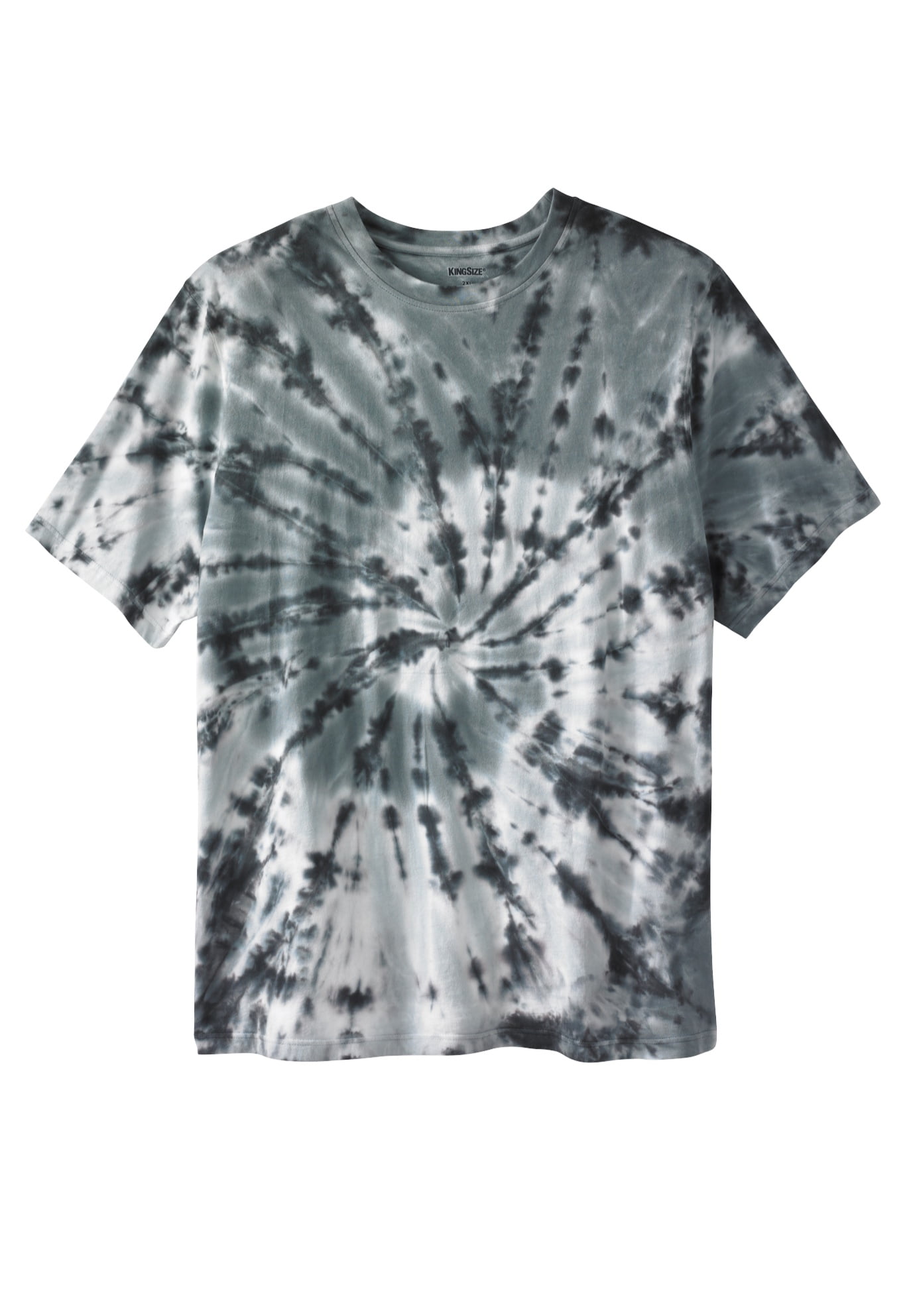 Kingsize Men's Big & Tall Lightweight Longer-Length Tie-Dye Crewneck 