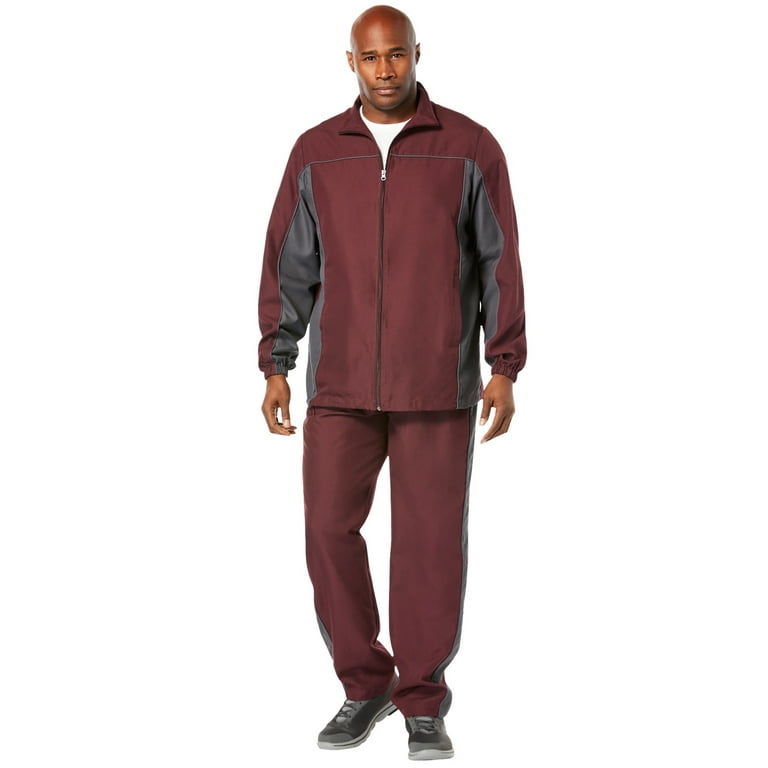 Kingsize Men s Big Tall Long Sleeve Colorblock Tracksuit