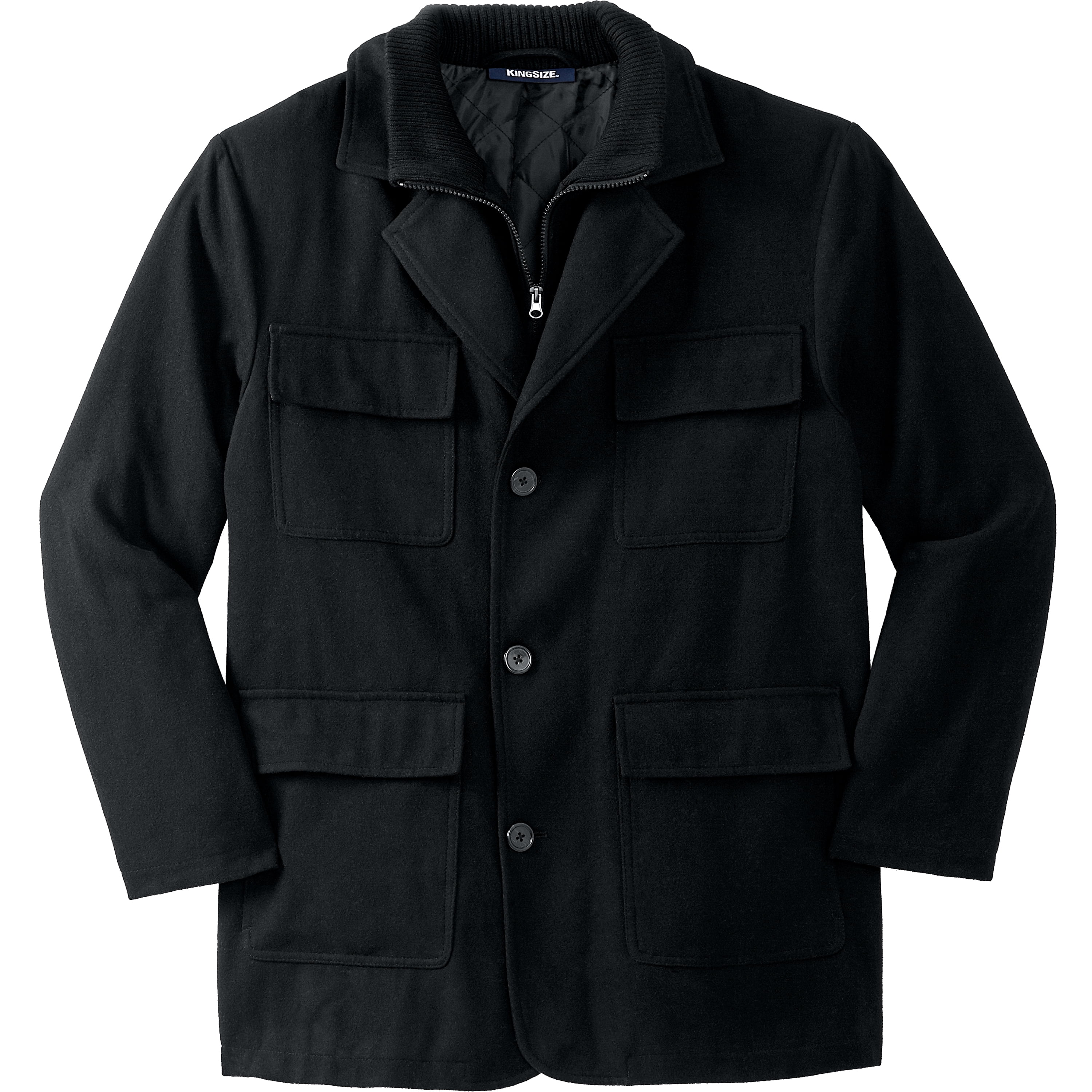 Kingsize Men's Big u0026 Tall Multi-Pocket Inset Jacket Coat - Walmart.com