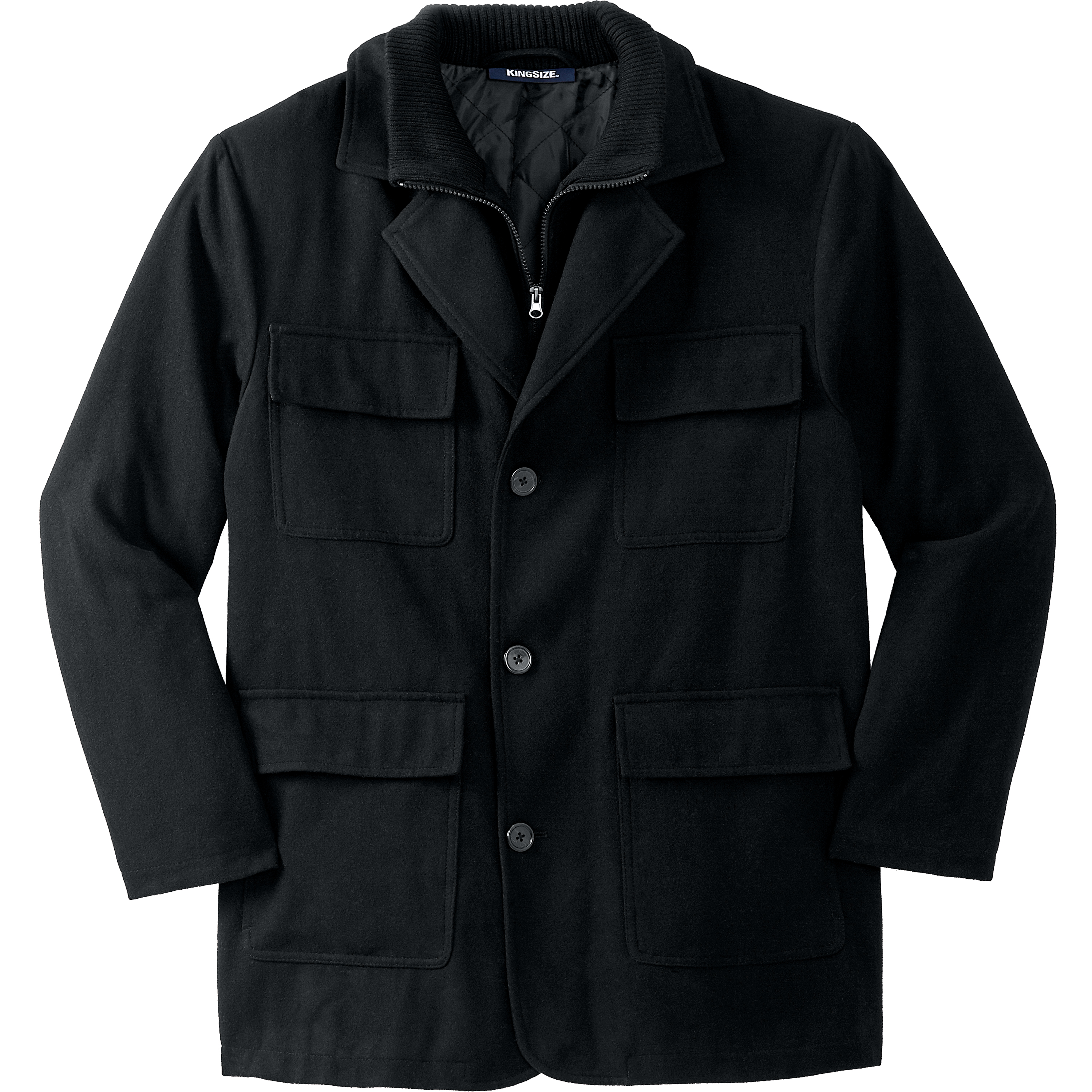 Kingsize Men's Big & Tall Multi-Pocket Inset Jacket Coat - image 1 of 5