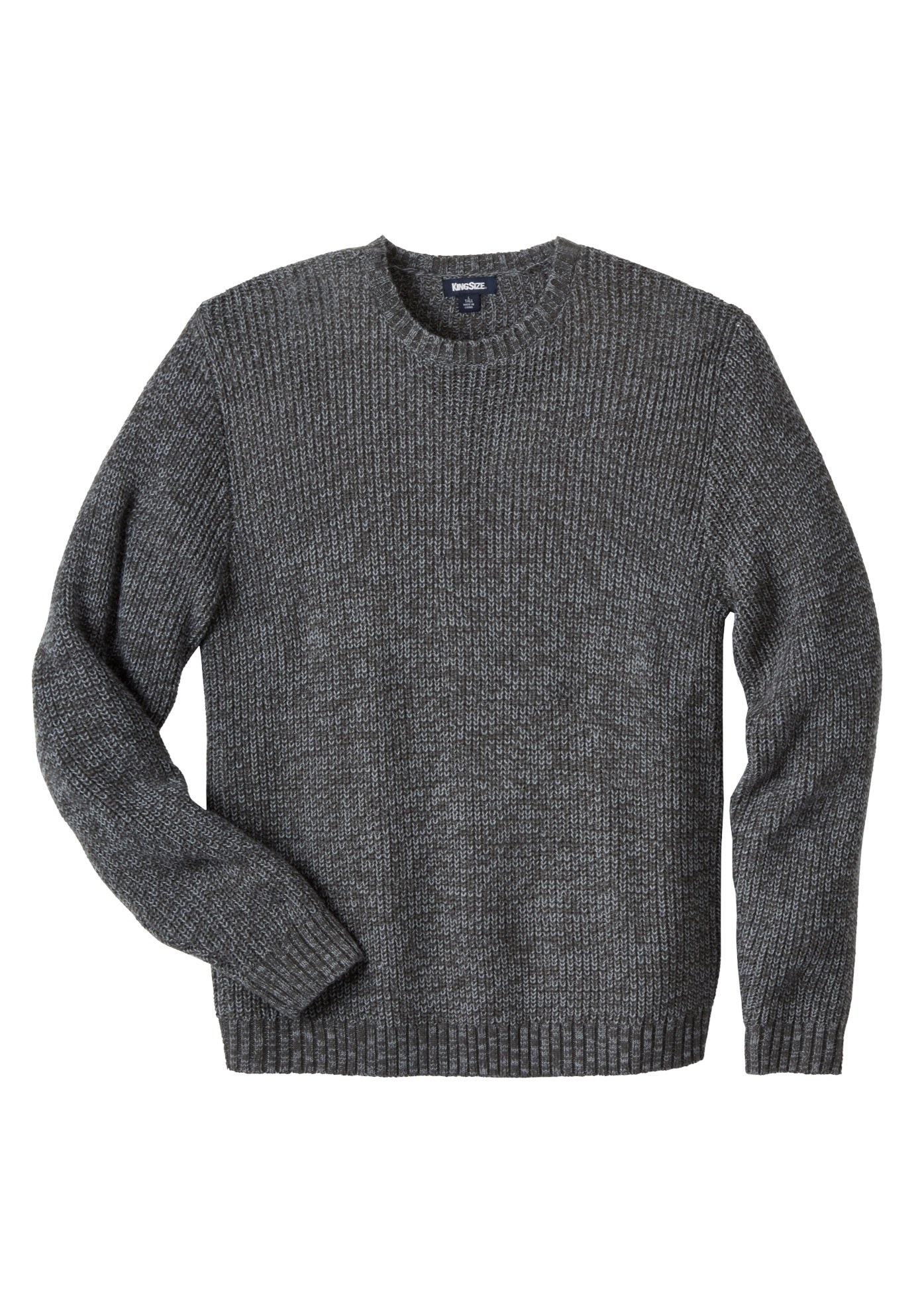 Kingsize Men's Big & Tall Shaker Knit Crewneck Sweater - Walmart.com