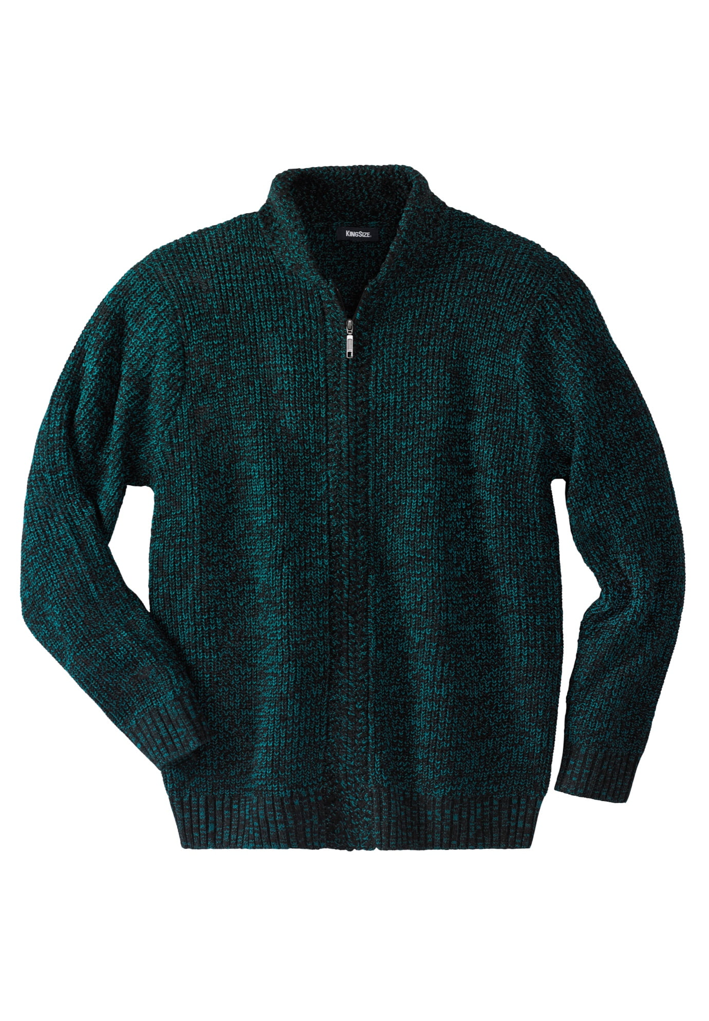 Kingsize Men's Big & Tall Shaker Knit Zip-Front Cardigan - Walmart.com