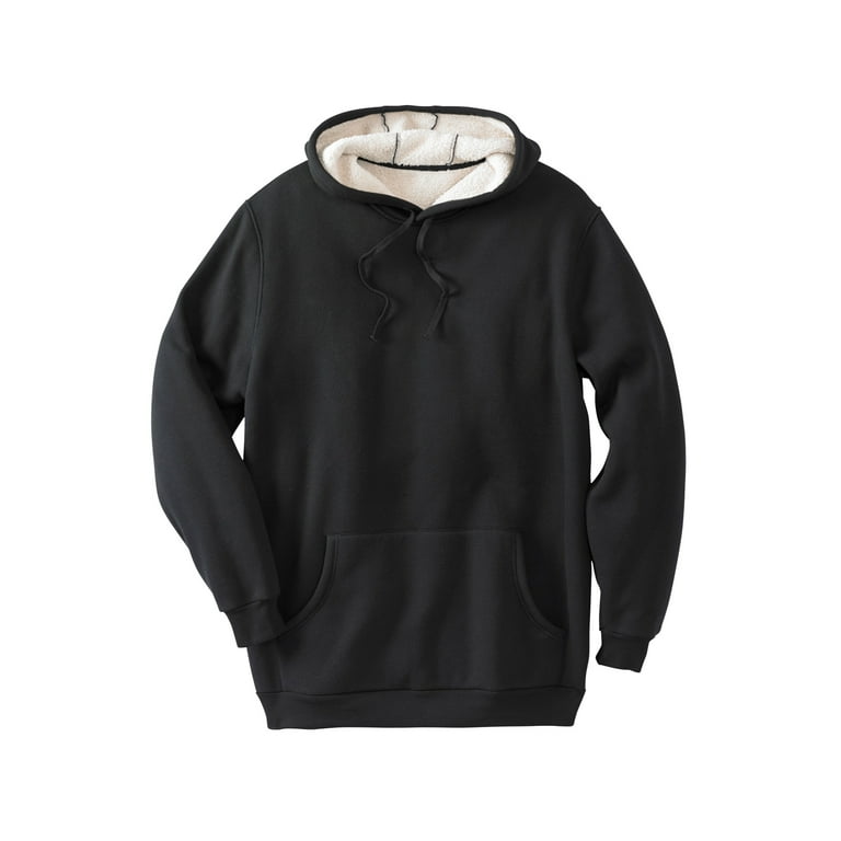 Kingsize Men's Big & Tall Sherpa-Lined Thermal Waffle Pullover Hoodie 
