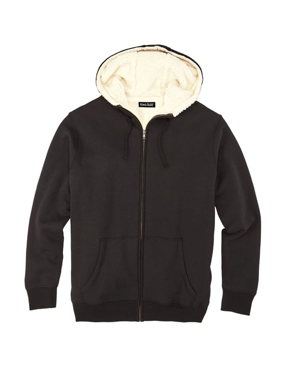 Men's Big & Tall Sherpa-lined Fleece Zip Hoodie Jacket