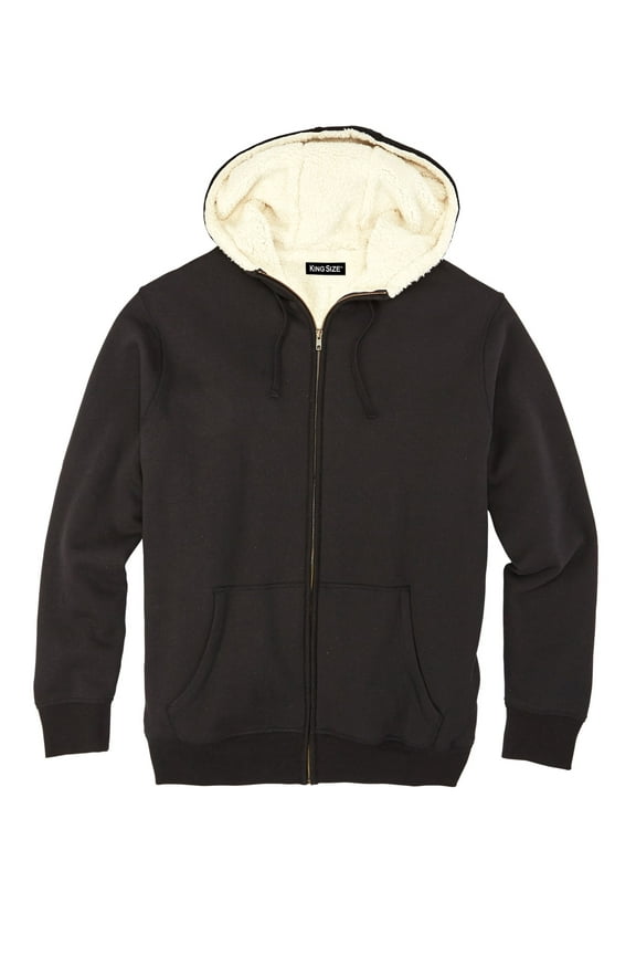 Men's Big & Tall Sherpa-lined Fleece Zip Hoodie Jacket
