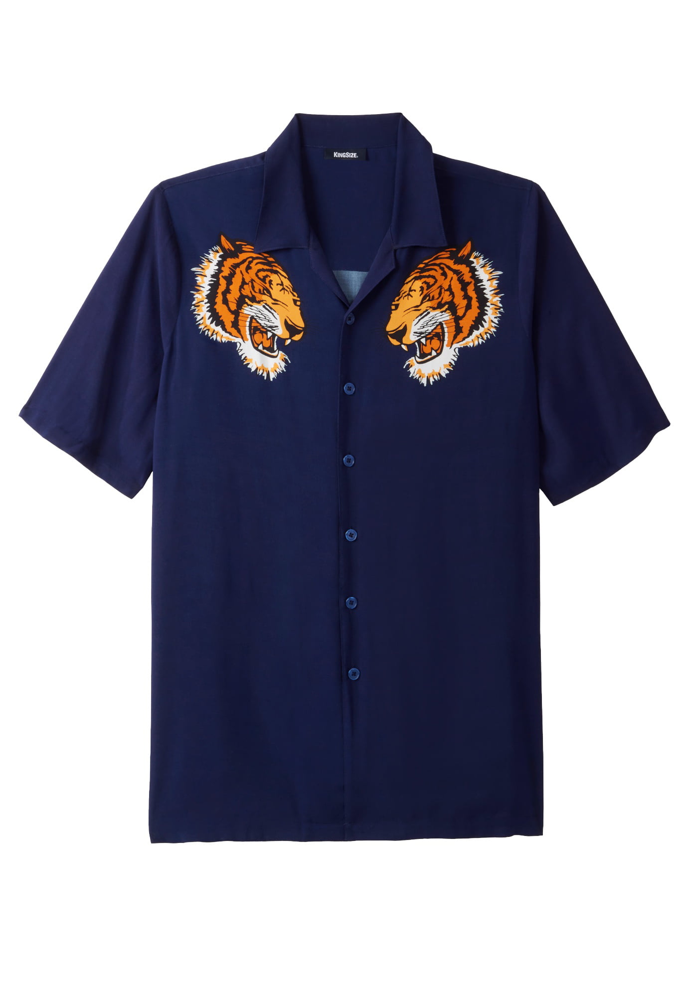 Kingsize Men's Big & Tall Short-Sleeve Colorblock Rayon Shirt - Walmart.com