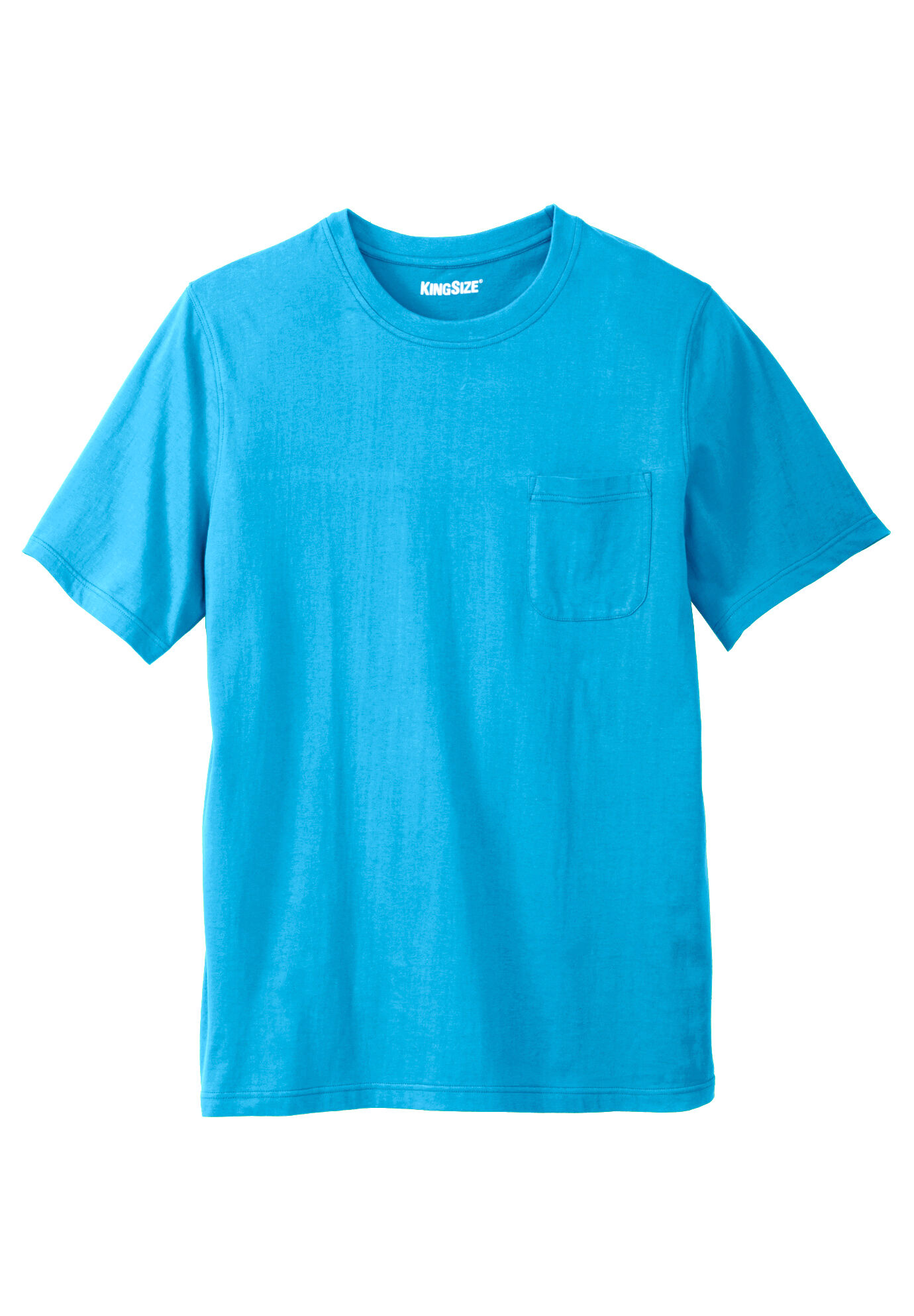 Kingsize Men's Big & Tall Shrink-Less™ Lightweight Pocket Crewneck