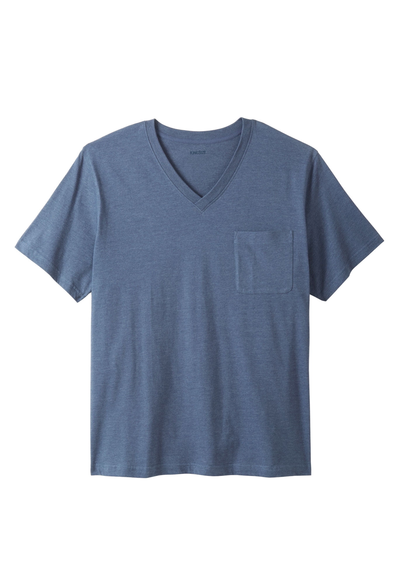 Kingsize Men's Big & Tall Shrink-Less™ Lightweight V-Neck Pocket T ...
