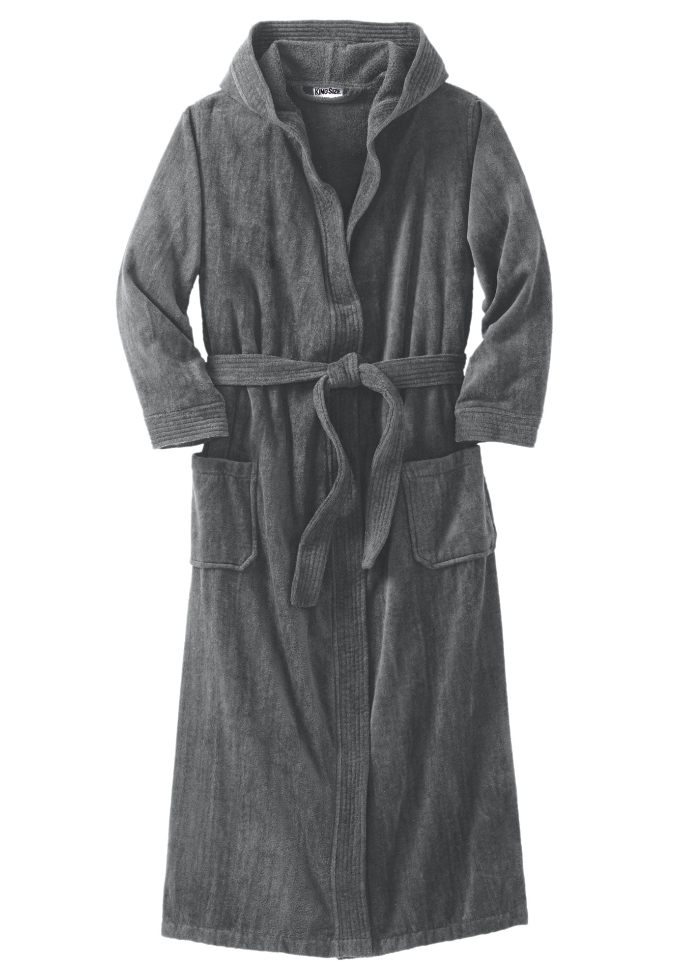 Kingsize Men's Big & Tall Terry Velour Hooded Maxi Robe - Walmart.com