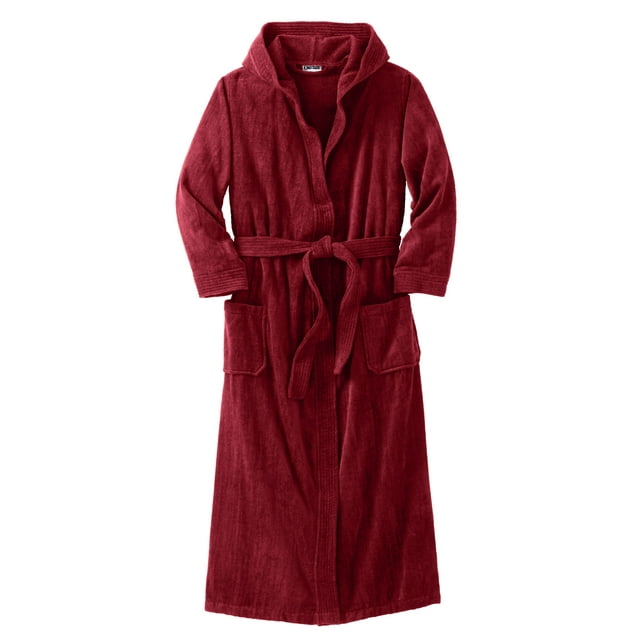 Kingsize Men's Big & Tall Terry Velour Hooded Maxi Robe