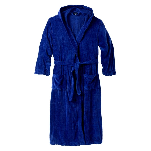 Kingsize Men's Big & Tall Terry Velour Hooded Maxi Robe