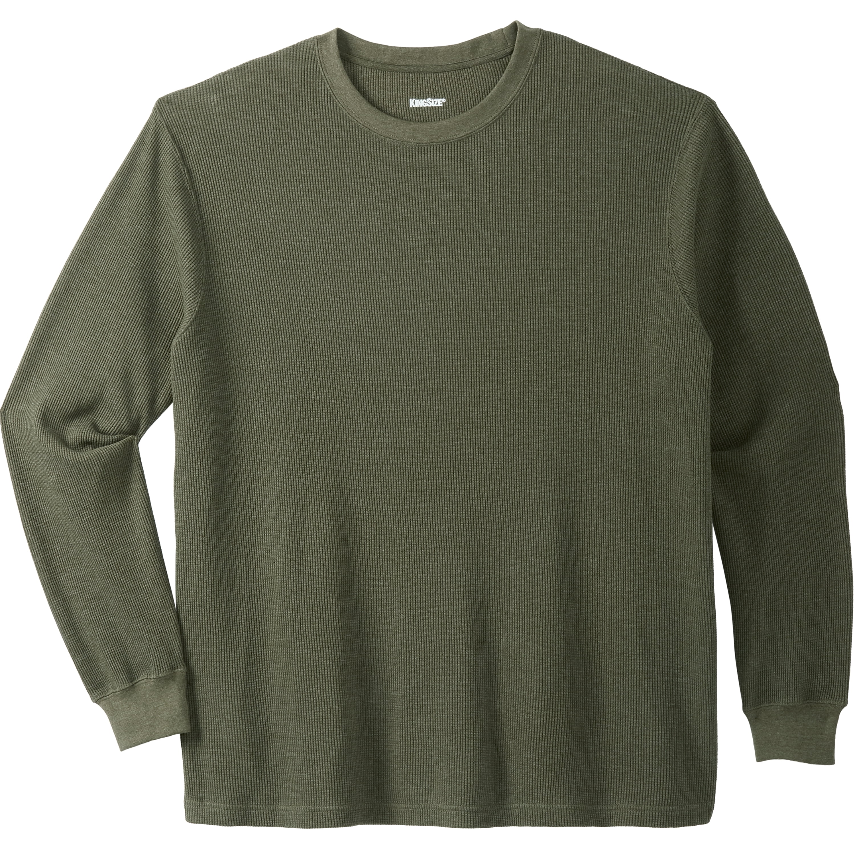 Kingsize Men's Big & Tall WaffleKnit Thermal Crewneck Tee Long