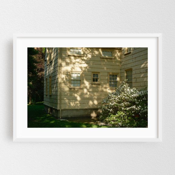 Kingsland Homestead, Queens 03 - Queens New York Photography Architecture Farmhouse Rustic Floral Botanical Vintage Rural White Framed Wall Art Print 5 x 7 inches