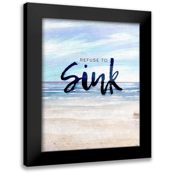 Kingsley 12x14 Black Modern Framed Museum Art Print Titled - Refuse to Sink