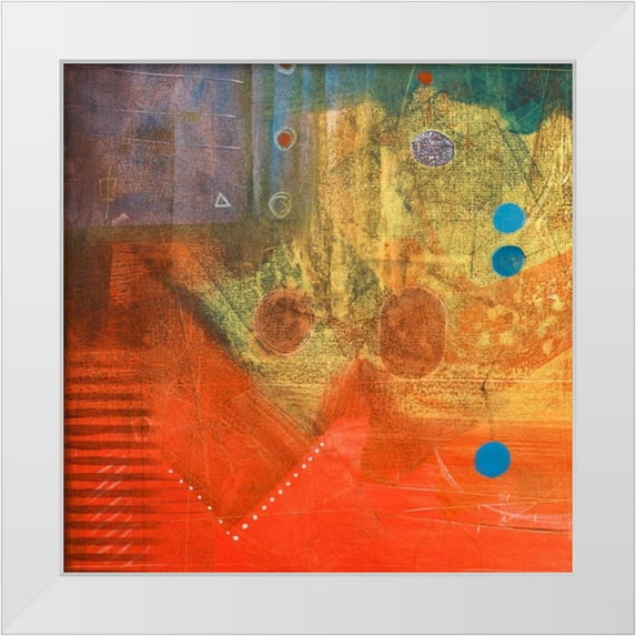 Kingsley 15x15 White Modern Wood Framed Museum Art Print Titled - Four Corners II