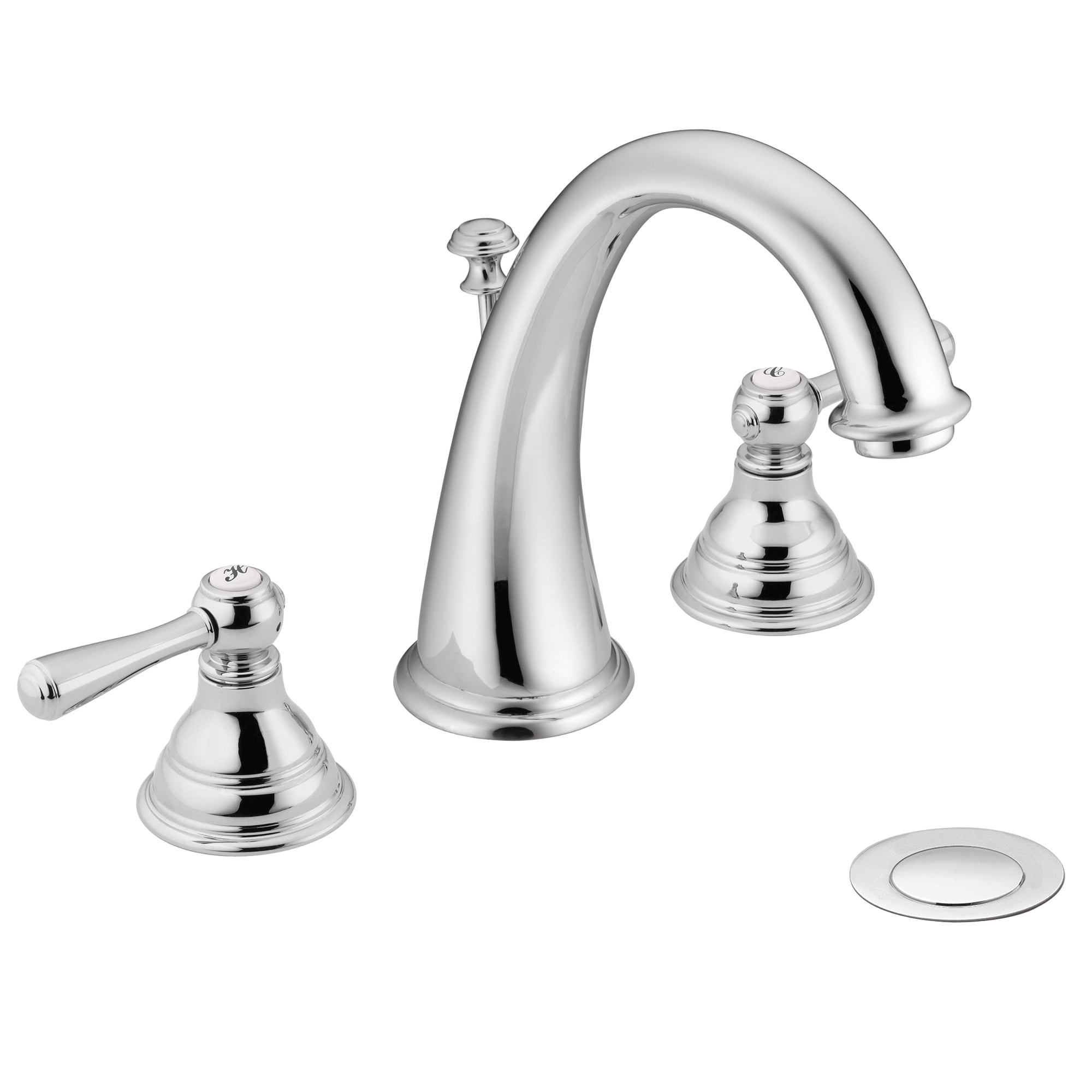 Kingsley Sleek Chrome High-Arc Widespread Bathroom Faucet