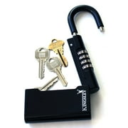 Kingsley Guard-a-key Black Realtor's Lockbox for House Key, 5 Key Capacity, Resettable Code House Key Safe Security Lock Box for Outside