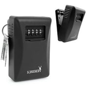 Kingsley Weatherproof Key Lock Box, Wall Mount, 4-Digit Combination, Large Capacity for Spare Keys