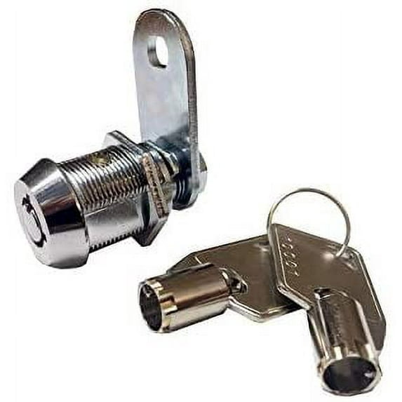Kingsley Tubular Cam Lock with 1-1/8" Cylinder--Keyed Alike, RV Lock Replacement, Camper Lock, Cabinet Lock, Vending Machine Lock, Tool Box Lock, File Cabinet, Arcade Lock