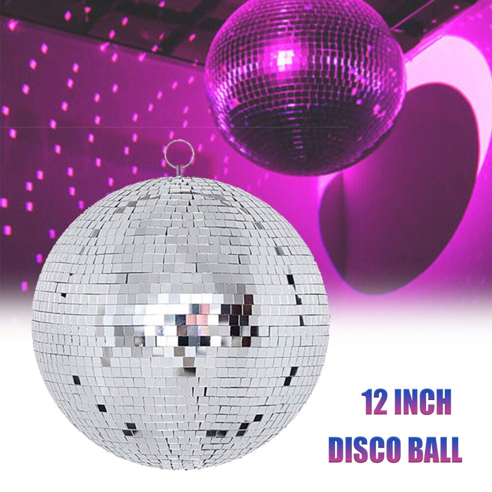 Kingslim 12" Mirror Disco Balls 12Inch Silver Hanging Ornaments For