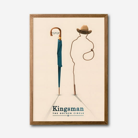 Kingsman The Golden Circle Canvas Wall Art, Minimalist Movie Poster, Modern Home Decor, Framed Artwork for Living Room and Office, Unique Gift Idea