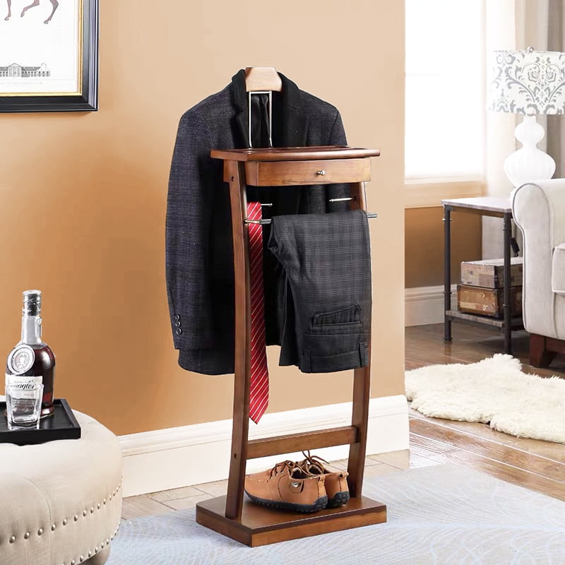 Kingsman Valet Stand Medium Walnut Walmart