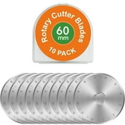 Kingsource 60mm Rotary Cutter Blades 10 Pack Fits Olfa, Fiskars, Replacement Rotary Blade for Arts Crafts Quilting Scrapbooking Sewing, Sharp and Durable
