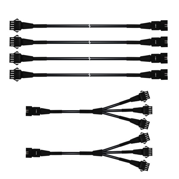 Kingsowstar RGB LED Extension Cables, 4PCS 5 Feet Extension Cables and 2PCS 3 Way Y Splitter for Motorcycle LED Strips, Underglow Neon Accent Ligt Kit, Rock Ligt Extension Wire Cord