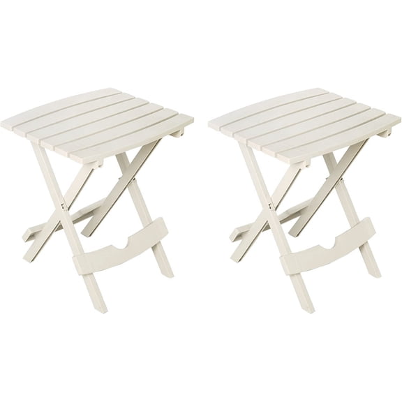 Kingsss Manufacturing 8500-48-4702 Plastic Quik-Fold Side Table 2 Pack, White