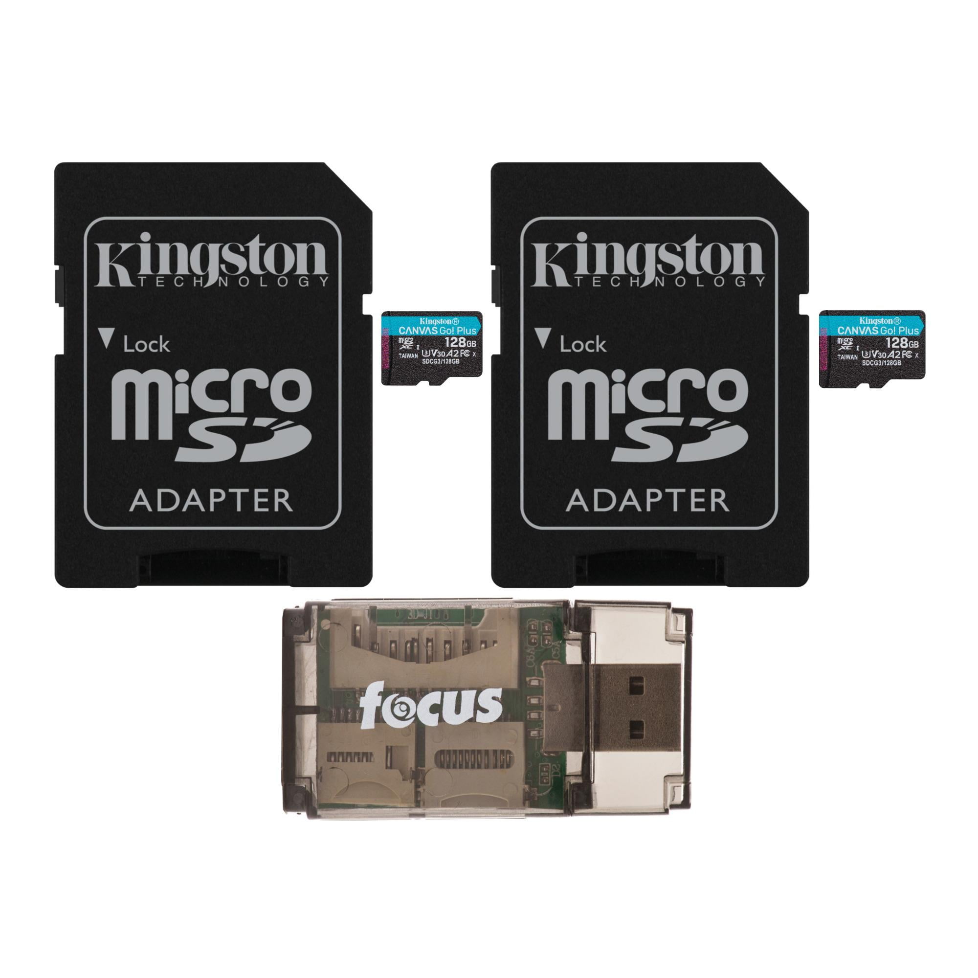 Kingston 128GB MicroSDXC Canvas Go Plus Memory Cards with USB 2.0 Card ...