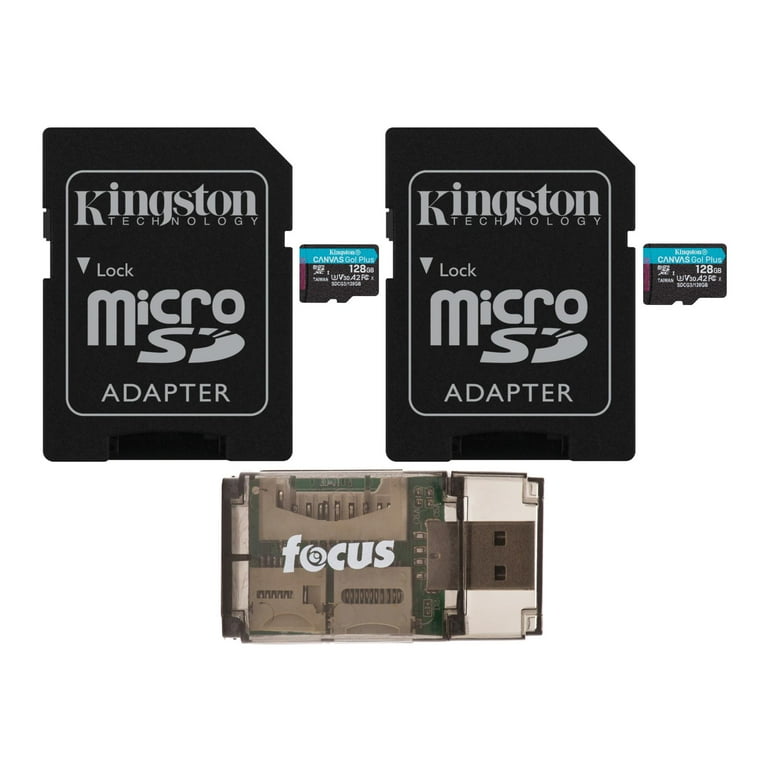 Kingston 128GB MicroSDXC Canvas Go Plus Memory Cards with USB