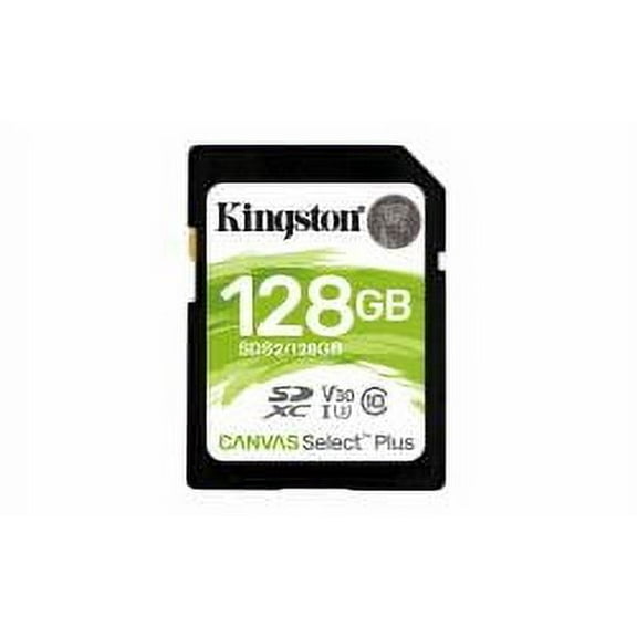 Kingston 128GB SDXC Canvas Select Plus 100MB/s Read Class 10 UHS-I U3 V10 Memory Card SDS2/128GB