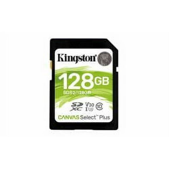 Kingston 128GB SDXC Canvas Select Plus 100MB/s Read Class 10 UHS-I U3 V10 Memory Card SDS2/128GB