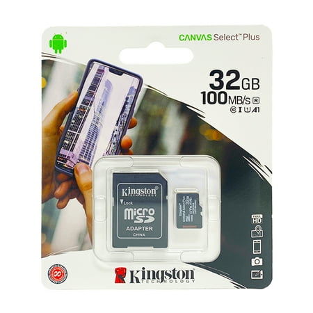 Kingston 32GB microSDHC Class 10 UHS-I 45MB/s Read Card with SD Adapter
