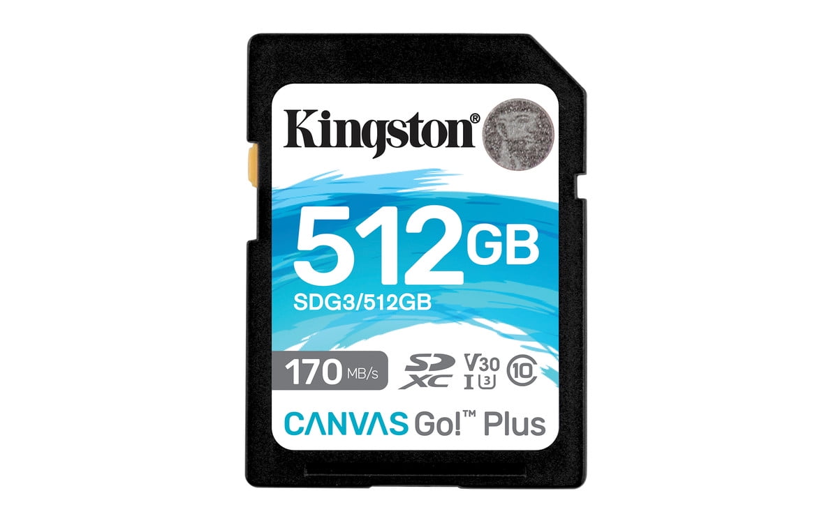Kingston 512GB SDXC Canvas Go Plus 170MB/s Read UHS-I Class 10 UHS-I U3 V30 Memory Card SDG3/512GB