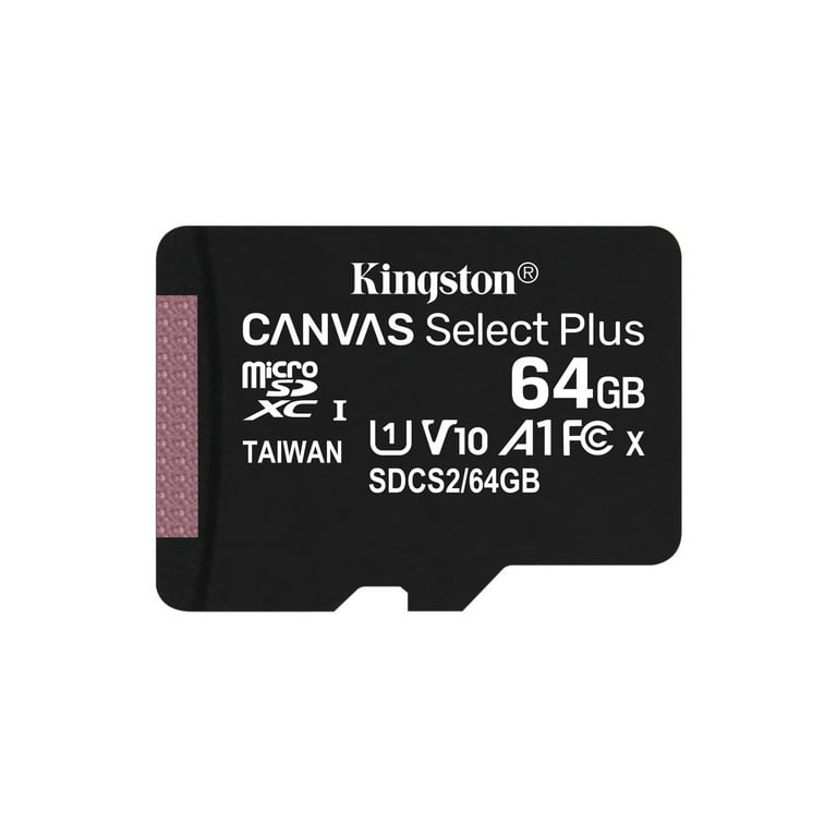 Kingston Canvas micro SD 64GB Tarjeta de memoria Micro SDXC (clase 10,  microSD, UHS/Flash, con adaptador)