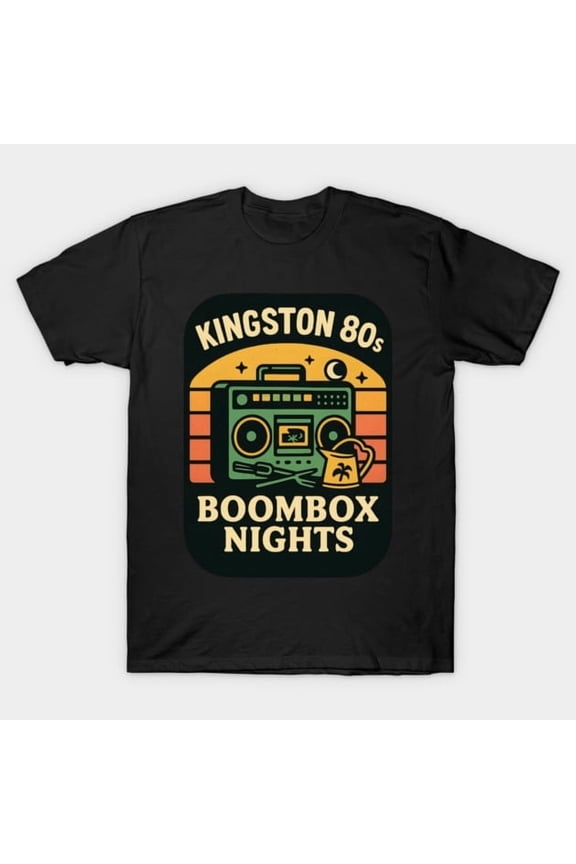 Kingston 80s Boombox Nights Retro Music Graphic, H3554 Unisex T-Shirt, Up to 5XL Available