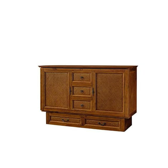 Kingston Amber Wicker Cabinet Bed, Queen Size