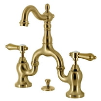 Kingston Brass KS7977BAL Heirloom Bridge Bathroom Faucet with Brass Pop-up, Brushed Brass
