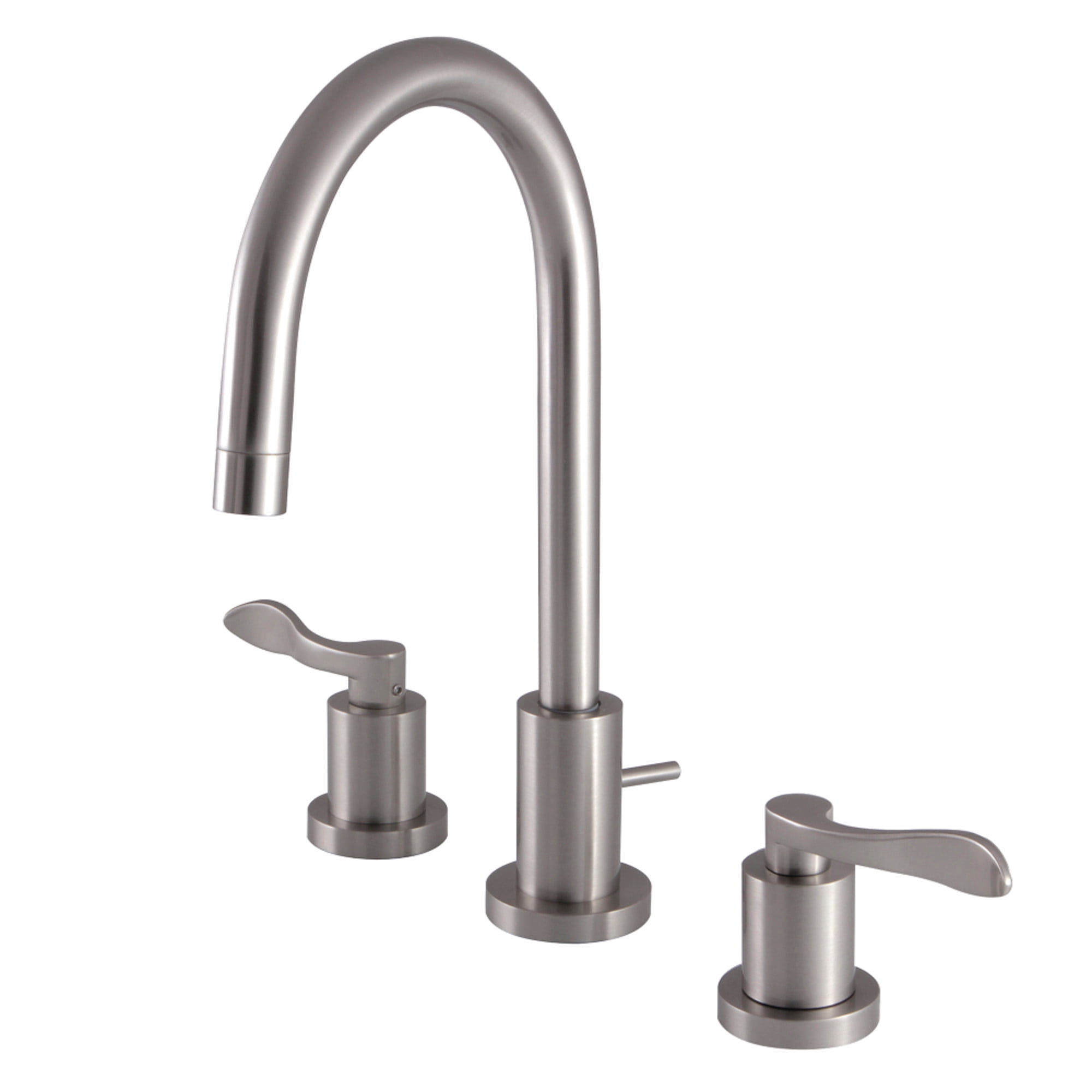 Kingston Brass KS8958DFL  Widespread Bathroom Faucet with Brass Pop-Up, Brushed Nickel