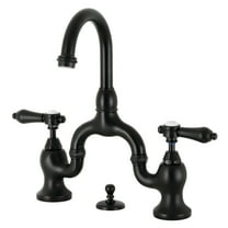 Kingston Brass KS7990BAL Heirloom Bridge Solid Brass Bathroom Faucet with Matching Pop-up, Matte Black