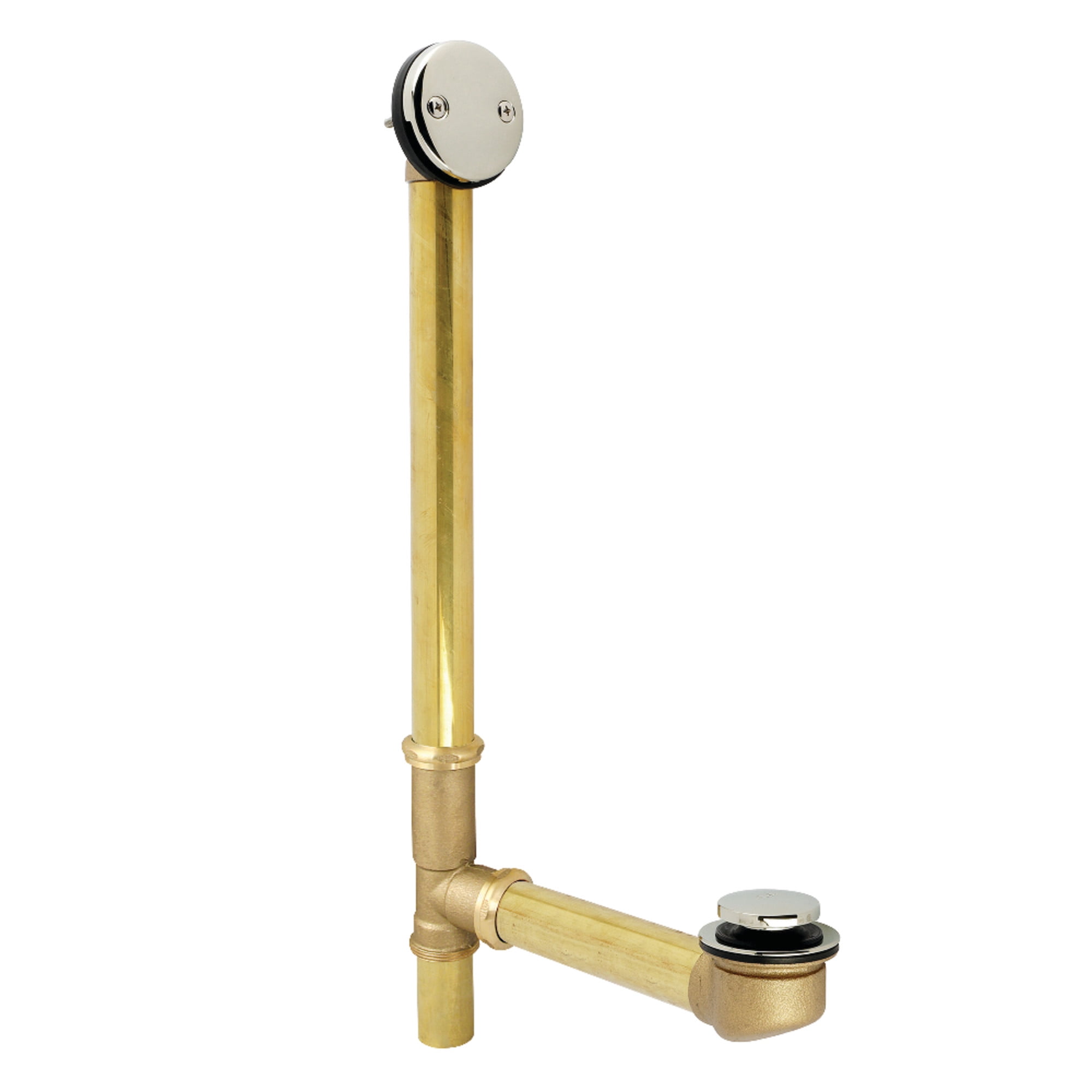 Polished Nickel Brass Bathtub Waste and Overflow Drain