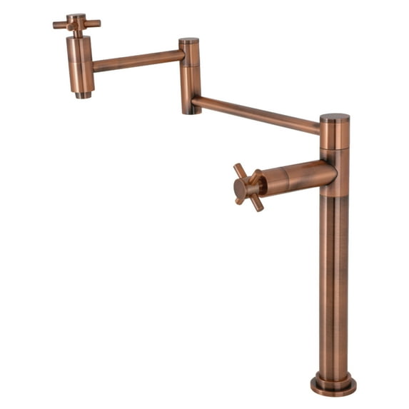 Kingston Brass KS870DXAC Concord Deck Mount Pot Filler Faucet, Antique Copper
