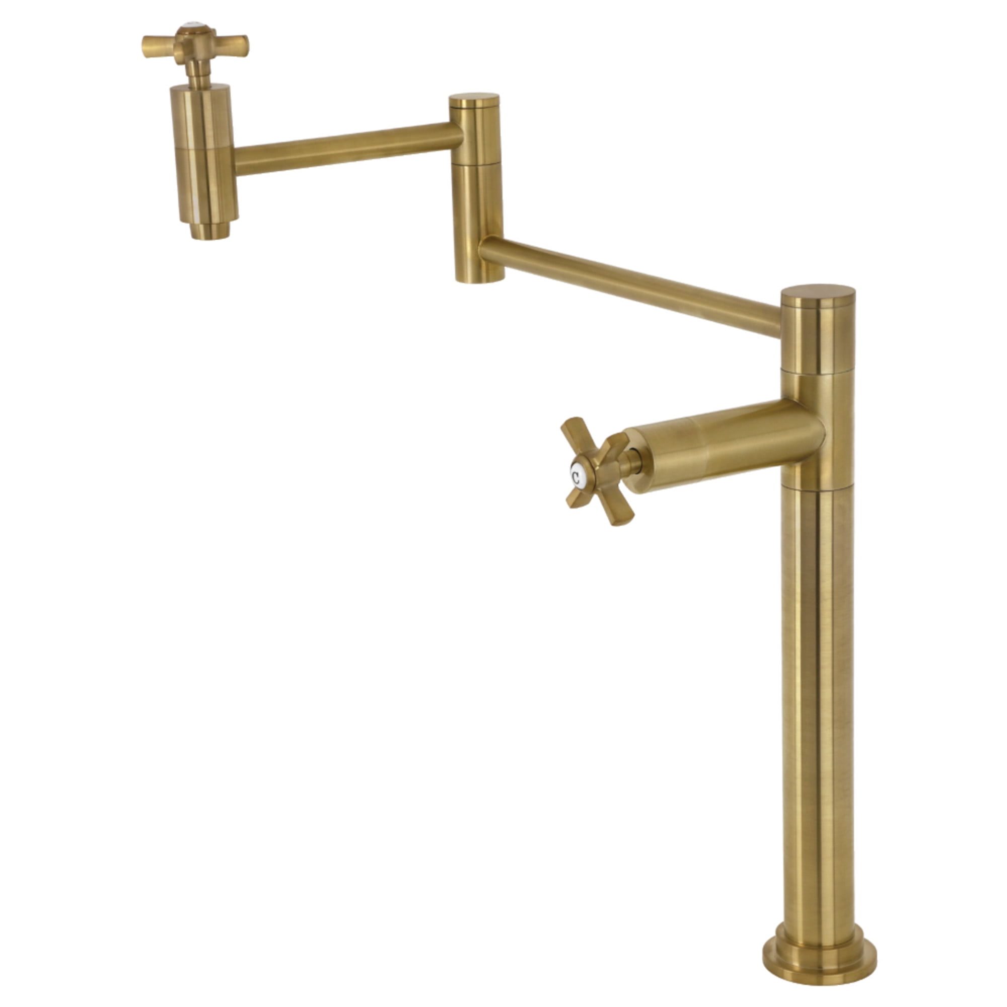 Kingston Brass KS8707ZX Millennium Deck Mount Pot Filler Faucet, Brushed Brass