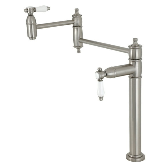 Kingston Brass KS3708BPL Bel-Air Deck Mount Pot Filler Faucet, Brushed Nickel