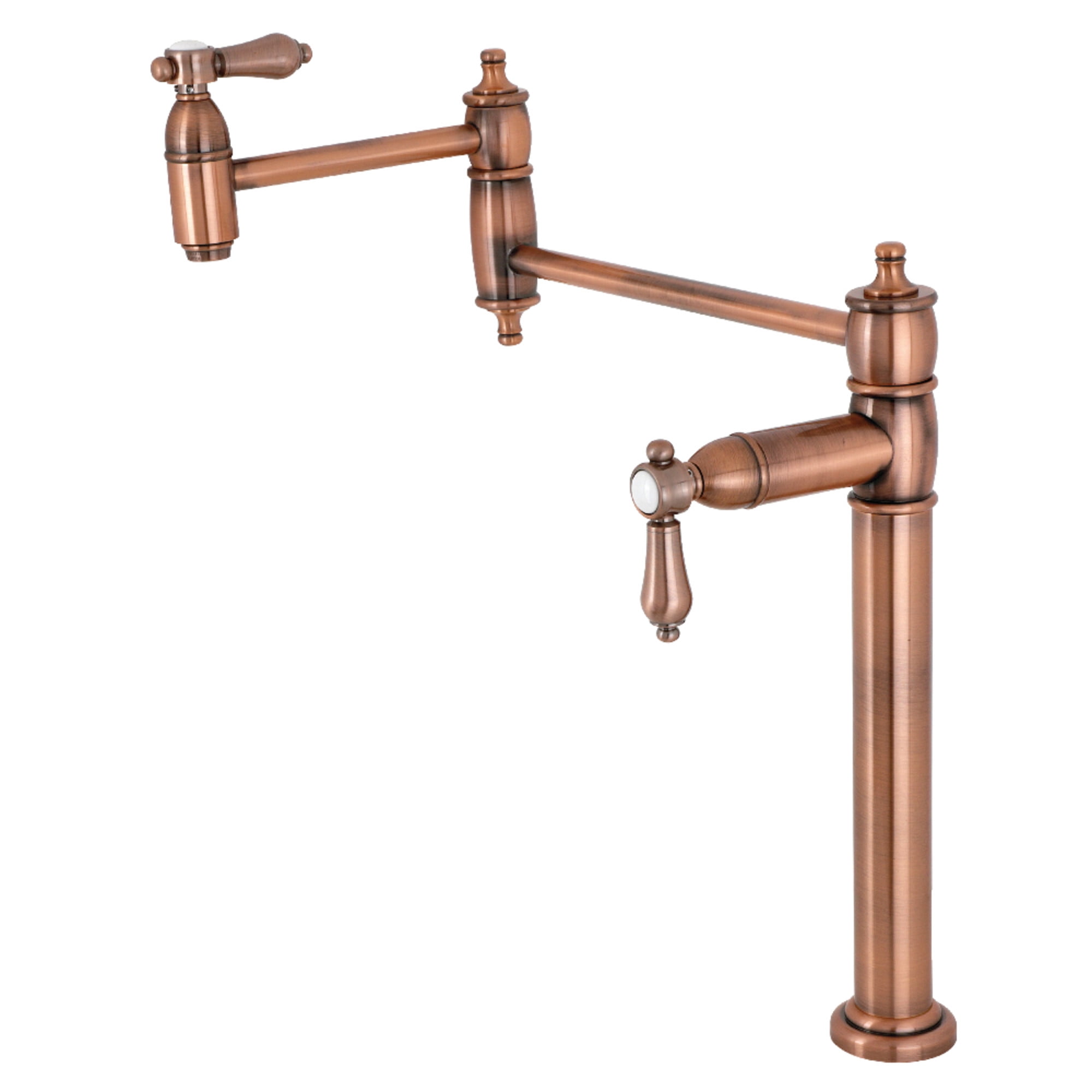 Kingston Brass KS370BALAC Heirloom Deck Mount Pot Filler Faucet, Antique Copper