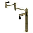thumbnail image 1 of Kingston Brass KS3703PKL Duchess Deck Mount Pot Filler Faucet, Antique Brass, 1 of 8
