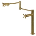 thumbnail image 1 of Kingston Brass KS4707BEX Essex Deck Mount Pot Filler Faucet, Brushed Brass, 1 of 8