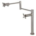 thumbnail image 1 of Kingston Brass KS4708ZX Millennium Deck Mount Pot Filler Faucet, Brushed Nickel, 1 of 8