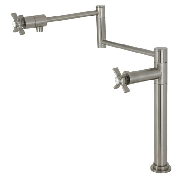 Kingston Brass KS4708ZX Millennium Deck Mount Pot Filler Faucet, Brushed Nickel